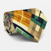 Cravate Jacquard Mardi Gras jaune violet vert (Roulé)