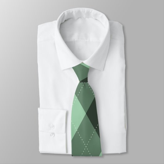 Cravate Jacquard Monogramme caché initial vert (Attaché)