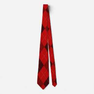 Cravate Jacquard Monogramme rouge initial caché