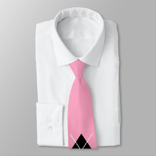 Cravate Jacquard noir rose rétro (Attaché)