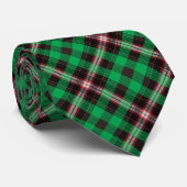 Cravate Jacquard noir vert Tartan Plaid Motif (Roulé)