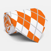 Cravate Jacquard orange et blanc (Roulé)