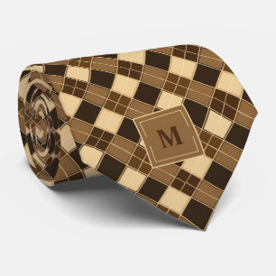 Cravate Jacquard rétro Brown Monogramme