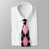Cravate Jacquard rose de crâne (Attaché)