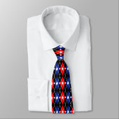 Cravate Jacquard rouge, blanc et bleu (Attaché)