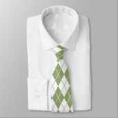 Cravate Jacquard vert et blanc Sage (Attaché)