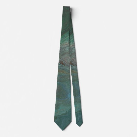 Cravate Jade 2 Vert Profond Abstrait (Devant)
