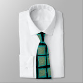 Cravate Jade et Turquoise avec or (Attaché)