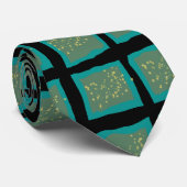 Cravate Jade et Turquoise avec or (Roulé)