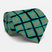 Cravate Jade et Turquoise avec or (Roulé)