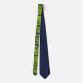 Cravate Jade Green et Navy Damask Swirl Monogram (Dos)