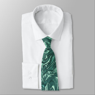 Cravate Jade texturé et teintes vert cyanique