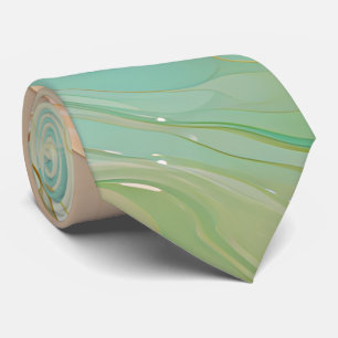 Cravate Jade vert et terre cuite