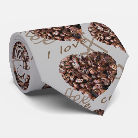 Cravate J'adore le café (Roulé)