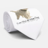 Cravate J'adore mon petit chien blanc - Westie (Roulé)