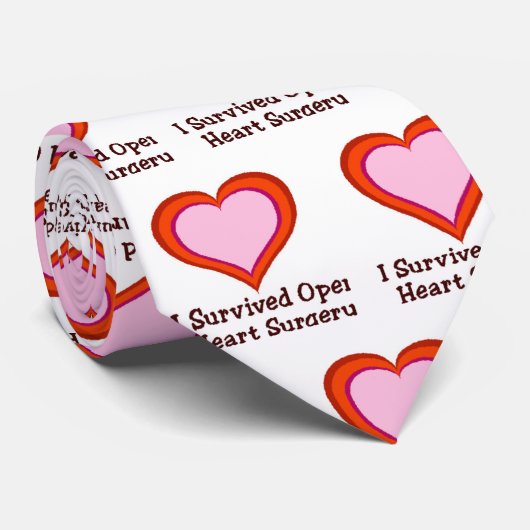 Cravate J'ai survécu à la chirurgie cardiaque ouverte (Roulé)