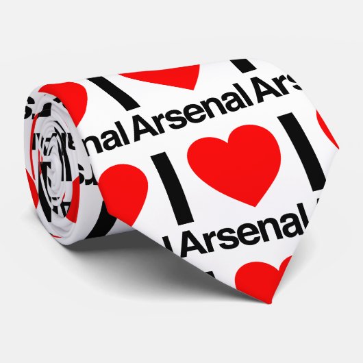 Cravate j'aime arsenal (Roulé)