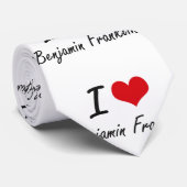 Cravate J'aime Benjamin Franklin (Roulé)
