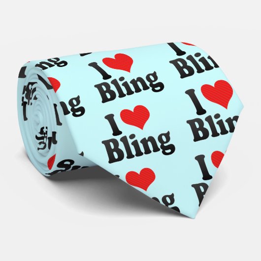 Cravate J'aime Bling (Roulé)