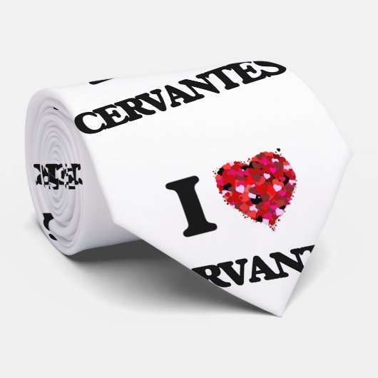 Cravate J'aime Cervantes (Roulé)