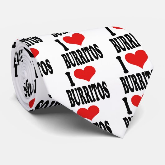 Cravate J'aime des Burritos (Roulé)