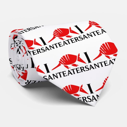 Cravate J'aime des fourmiliers (Roulé)