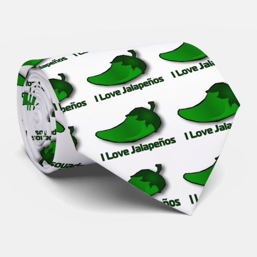 Cravate J'aime des Jalapenos (Roulé)