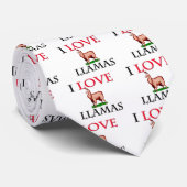 Cravate J'aime des lamas (Roulé)
