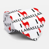 Cravate J'aime des lamas (Roulé)