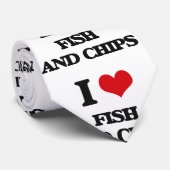 Cravate J'aime des poisson-frites (Roulé)
