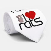 Cravate J'aime des rats (Roulé)