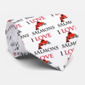 Cravate J'aime des saumons (Roulé)