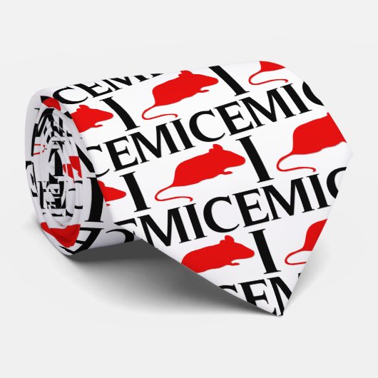 Cravate J'aime des souris (Roulé)