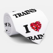 Cravate J'aime des trains (Roulé)