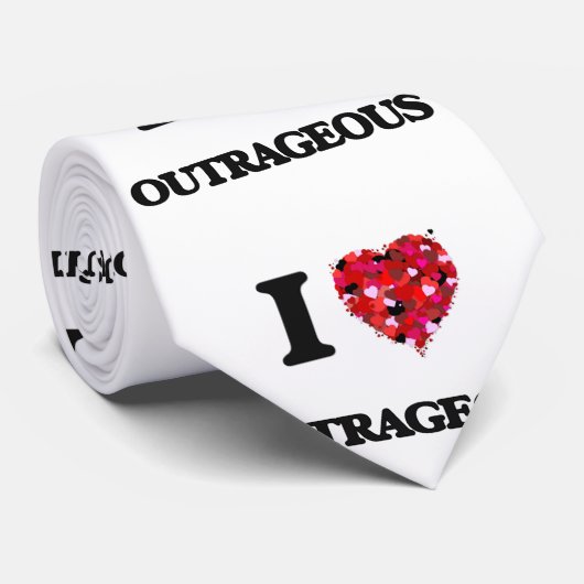 Cravate J'aime indigne (Roulé)