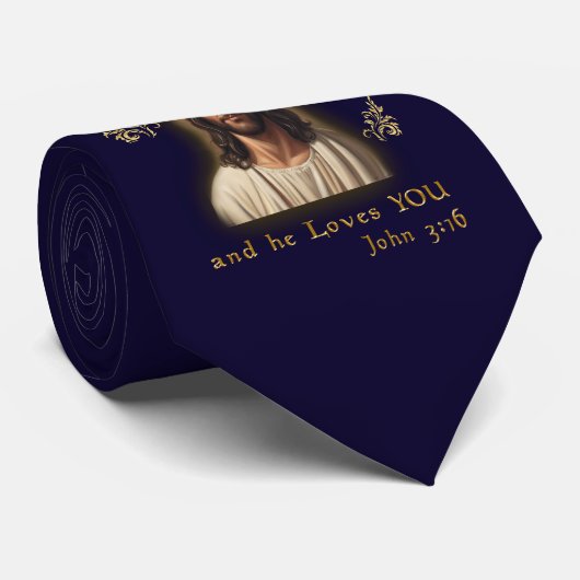 Cravate J'aime Jésus (Roulé)