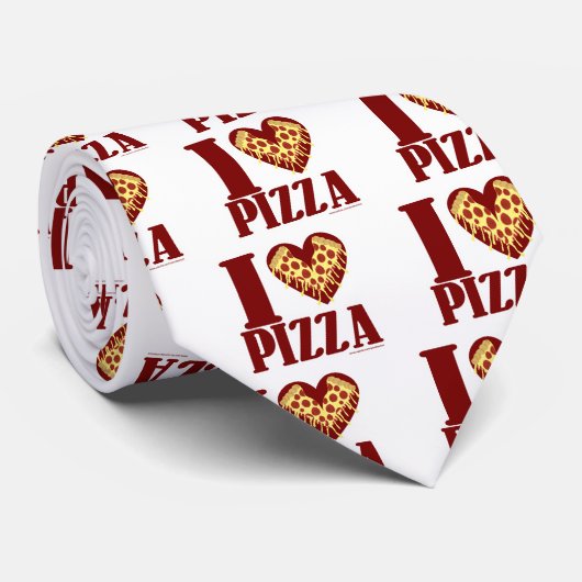 Cravate J'aime la pizza (Roulé)