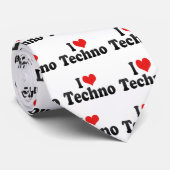 Cravate J'aime la techno (Roulé)