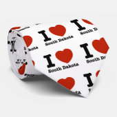 Cravate J'aime le Dakota du Sud (Roulé)