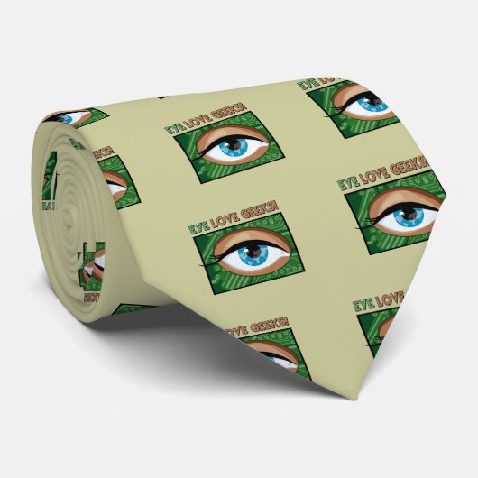 Cravate J'aime le geeks (Roulé)