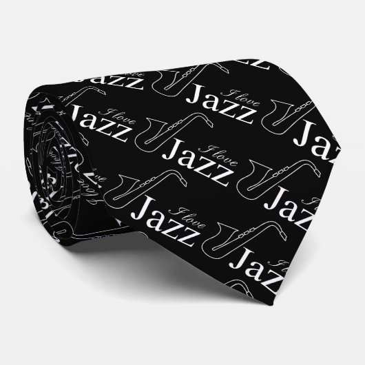 Cravate J'aime le jazz (Roulé)