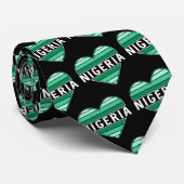 Cravate J'aime le Nigeria, le coeur nigérian (Roulé)