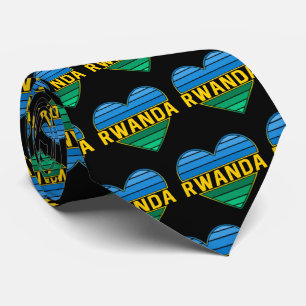 Cravate J'aime le Rwanda, le coeur rwandais rwandais