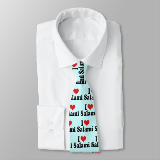 Cravate J'aime le salami (Attaché)
