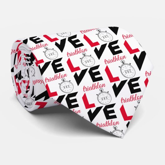 Cravate J'aime le triathlon (Roulé)