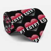 Cravate J'aime l'Egypte, le coeur égyptien (Roulé)