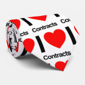 Cravate j'aime les contrats (Roulé)