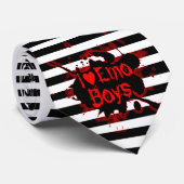 Cravate J'Aime Les Emo Boys (Roulé)