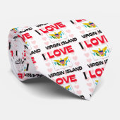 Cravate J'aime l'île de Vierge (Roulé)