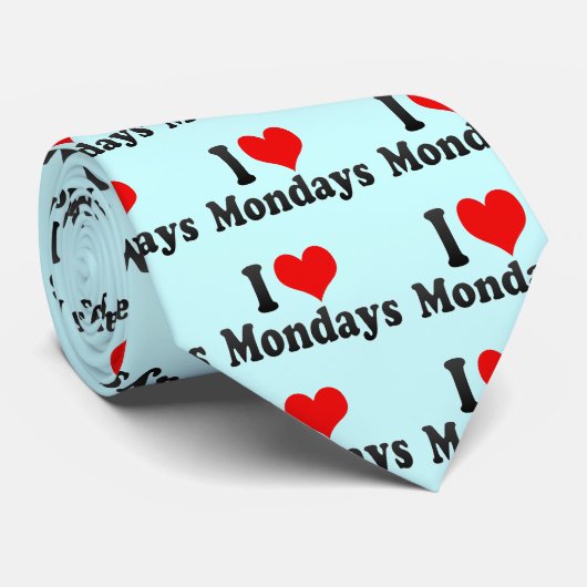 Cravate J'aime lundi (Roulé)